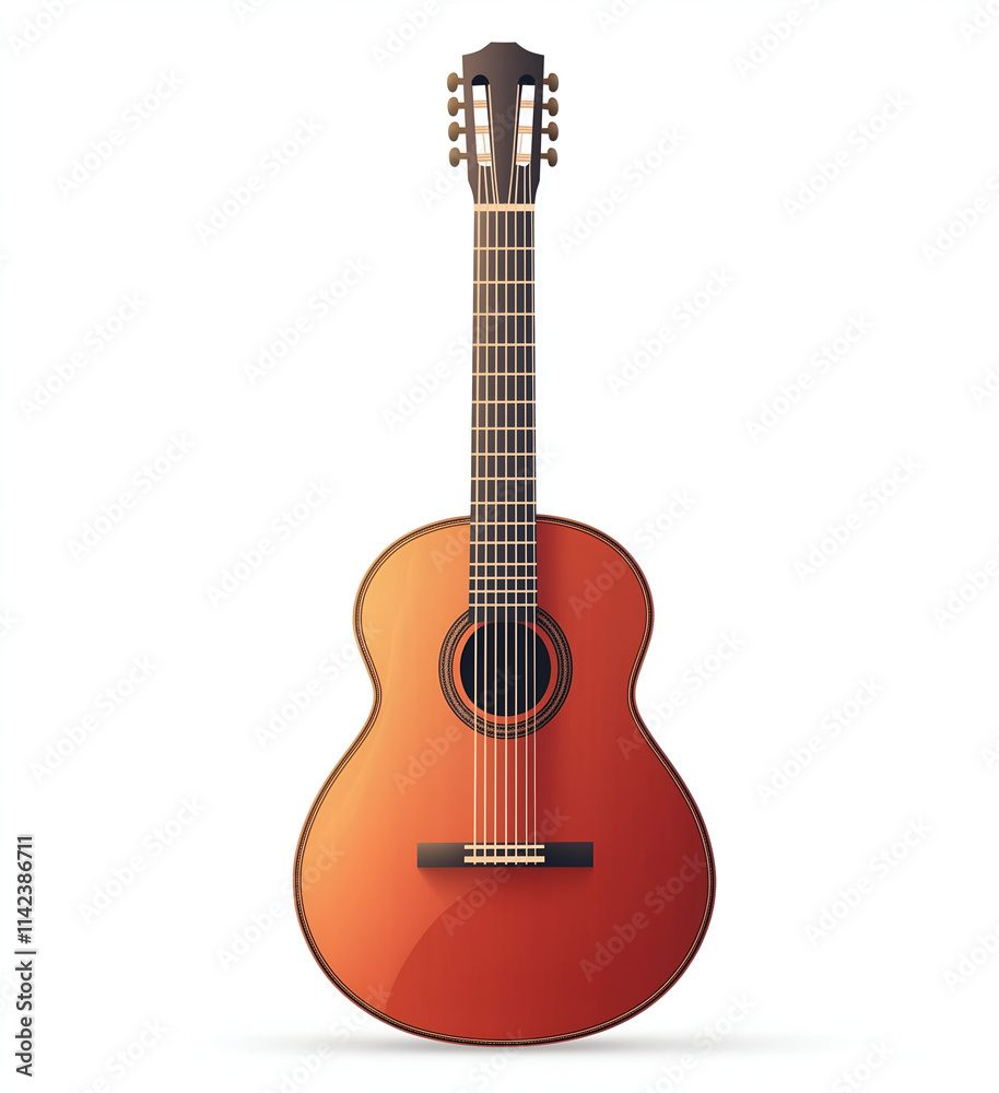 Acoustic guitar vector illustration on a white background Acoustic guitar vector illustration on a white background