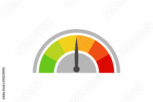 Color speedometer. Speed ​​meter. temperature scale icon. Vector illustration