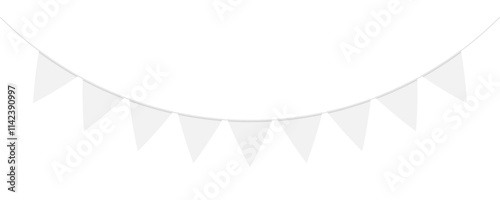 Vector Festive Flags Garland Mockup