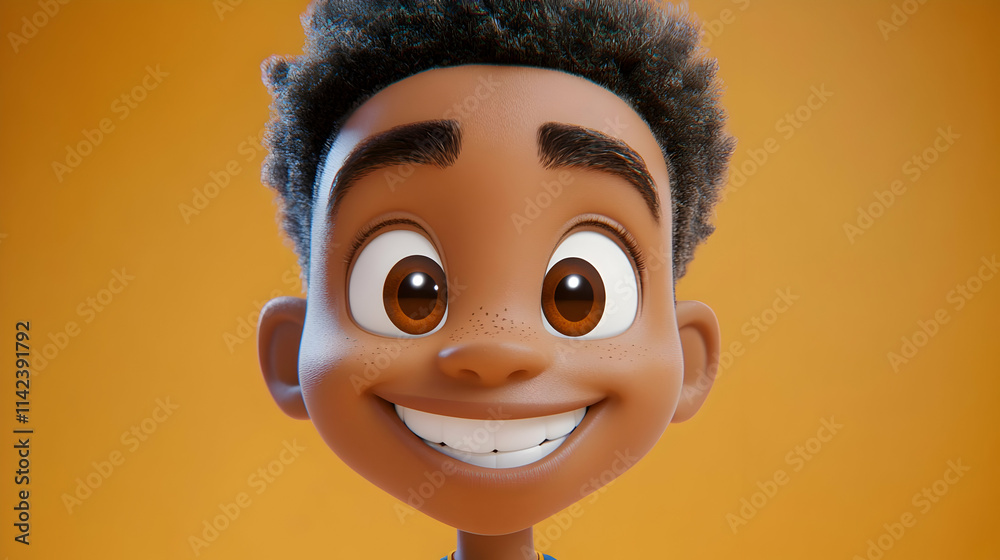 Joyful 3D Cartoon Boy Illustration Joyful 3D Cartoon Boy Illustration