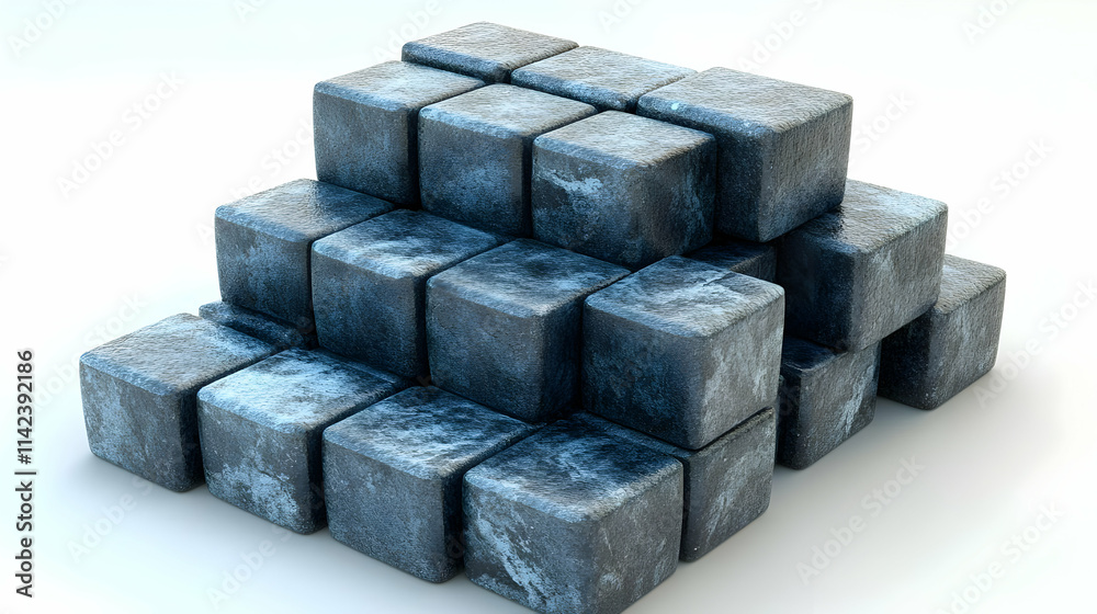 Fototapeta premium 3D Render Stacked Cubes Abstract Background