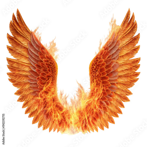 fire with wings on transparent background