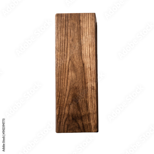 piece of wood on a transparent background with a dark shadow
