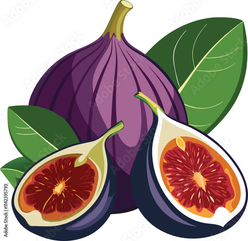 fresh figs with leaves