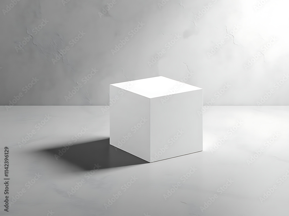 empty white cube in a white room empty white cube in a white room