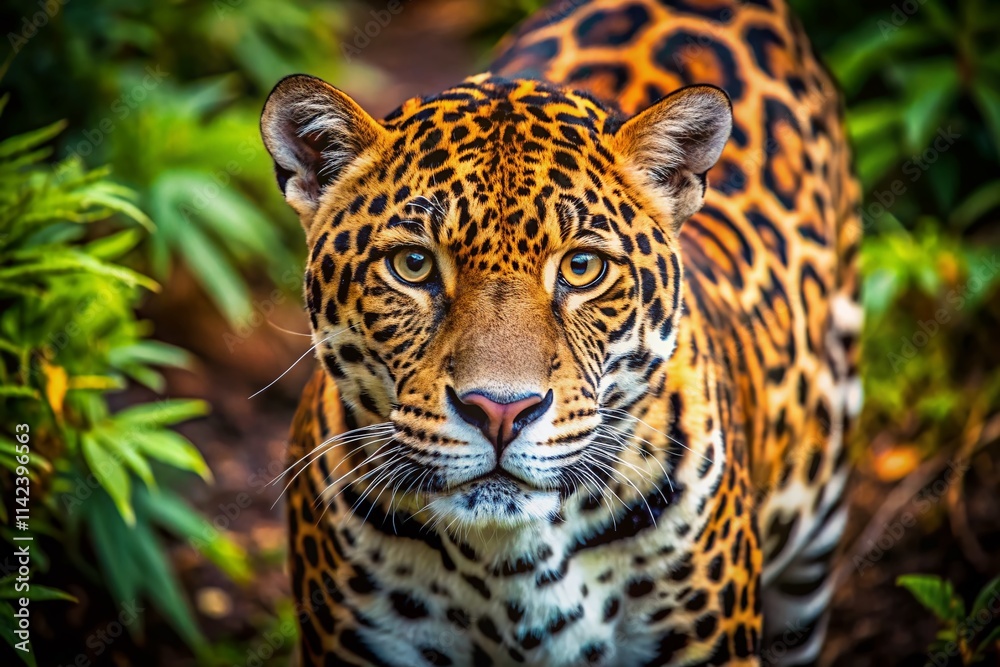 Aerial View Isolated Leopard Jaguar Big Cat Wildlife Photography, Jungle, Savannah, Predator, Animal, Wild, Nature, Photo, Image