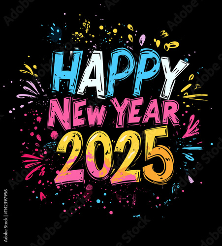 Vector Illustration Colorful Text HAPPY NEW YEAR