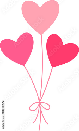 Heart Shaped Holiday Balloon flat vector Cartoon.
Isolated heart balloon icon.
For celebrating Valentine's Day, wedding,Mother's Day, anniversaries and birthdays.
Transparent background.