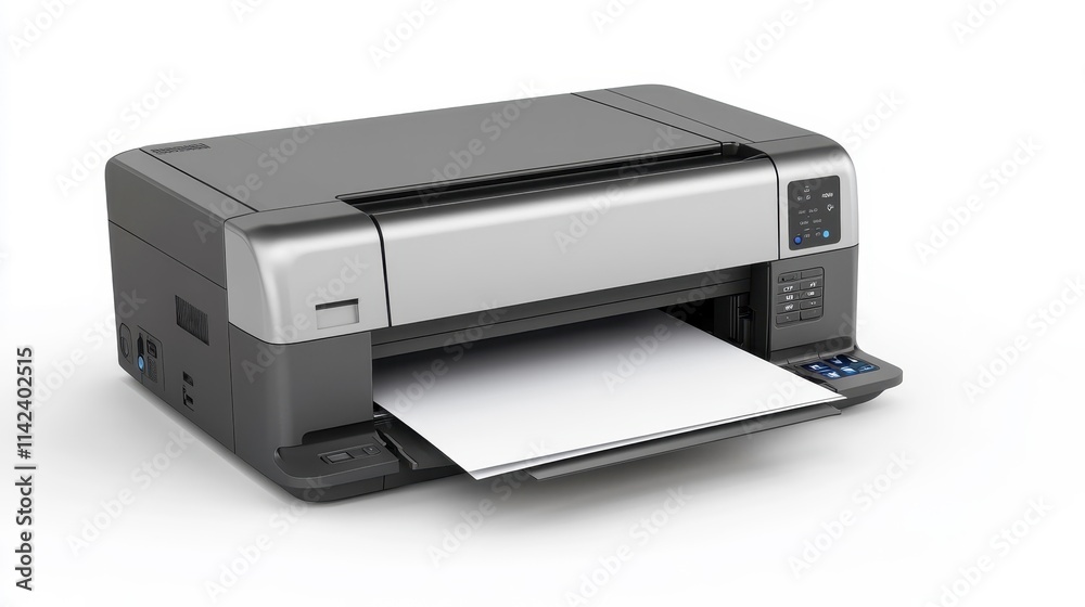 Modern Inkjet Printer with Paper Output Modern Inkjet Printer with Paper Output