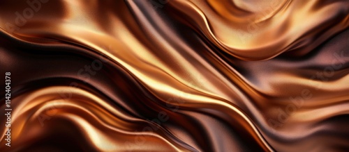 Wallpaper Mural Abstract Brown and Gold Silk Drapery: Luxurious Texture and Elegant Swirls Torontodigital.ca