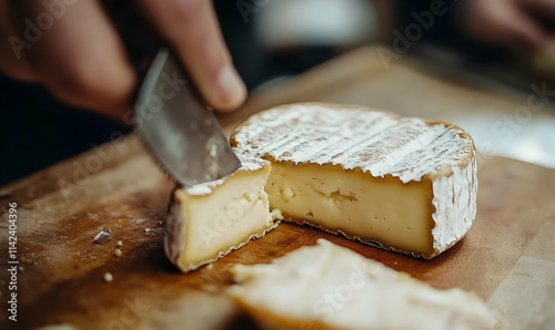 Comte an aged French cheese made from unpasteurized cow's milk photo