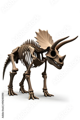 Tyrannosaurus Rex Skeleton 3D Render Isolated on White Background