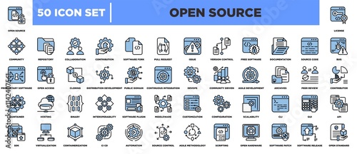 Open Source Icon Set Blue Black photo