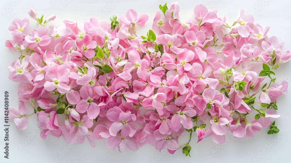 custom made wallpaper toronto digitalDelicate Pink Flowers Arranged on White Background