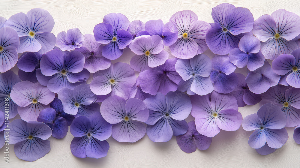 The petals and leaves of blossom flowers creating a beautiful composition The petals and leaves of blossom flowers creating a beautiful composition
