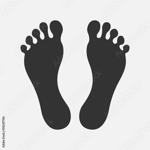Human bare feet graphic icon. Footprints sign isolated on white background. Vector illustration