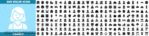 Family Solid Editable Icons set