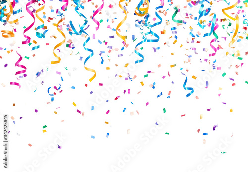 PNG Pop confetti top border background falling celebration.