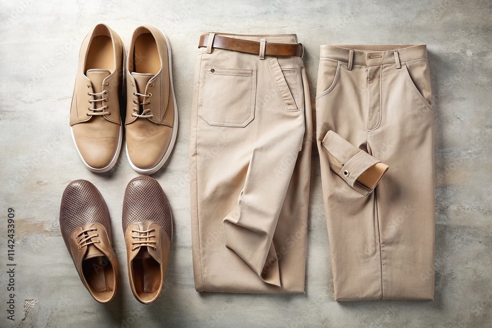 Beige Pants & Shoes Fashion Flat Lay: Stylish Outfit Styling Ideas for Women Beige Pants & Shoes Fashion Flat Lay: Stylish Outfit Styling Ideas for Women