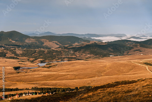 Obraz na płótnie View of Balkans Mountain Range at Sunrise in Zlatibor w salonie