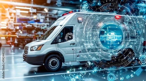 Futuristic Ambulance with Advanced Navigation and Patient Monitoring Technology for Efficient Emergency Response