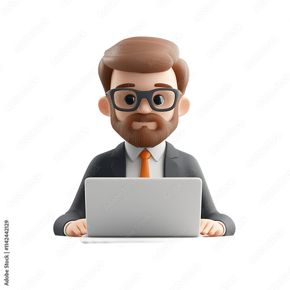 vector illustration of a man working on laptop vector illustration of a man working on laptop