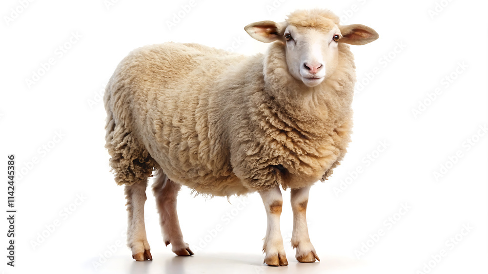 Fototapeta premium Sheep on a White Background