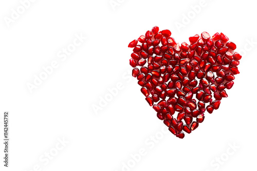 a heart made of pomegranate seeds