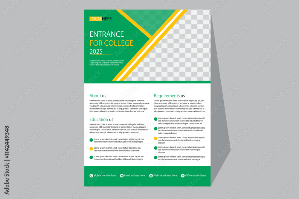 A modern and clean flyer design perfect for promoting school events, admission drives, or special offers. Fully customizable with Adobe Illustrator for easy edits A modern and clean flyer design perfect for promoting school events, admission drives, or special offers. Fully customizable with Adobe Illustrator for easy edits