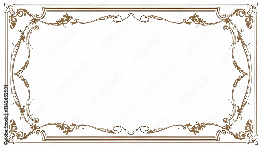 Fototapeta premium Luxury curve border frame copy space area