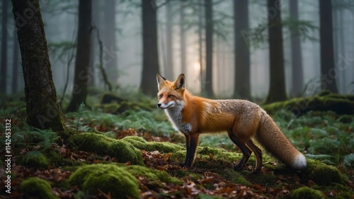 red fox in the forest
