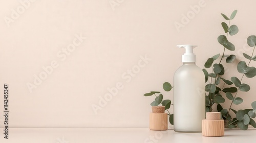 Reusable Glass Bottle with Natural Products and Greenery