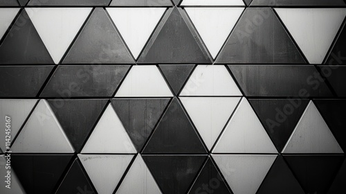 A minimalist black-and-white geometric triangle pattern, emphasizing simplicity and elegance photo