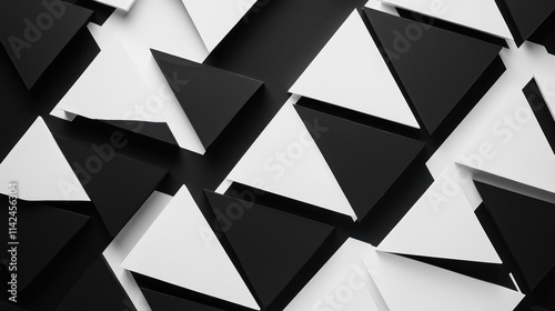 A minimalist black-and-white geometric triangle pattern, emphasizing simplicity and elegance photo