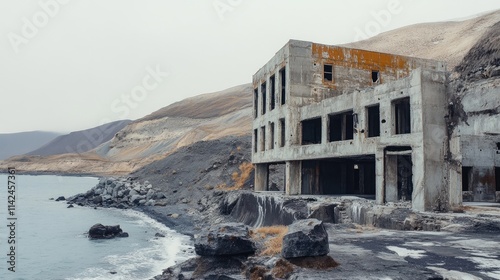 Views of the Chilean inactive research base Gonzalez Videla on Waterboat photo