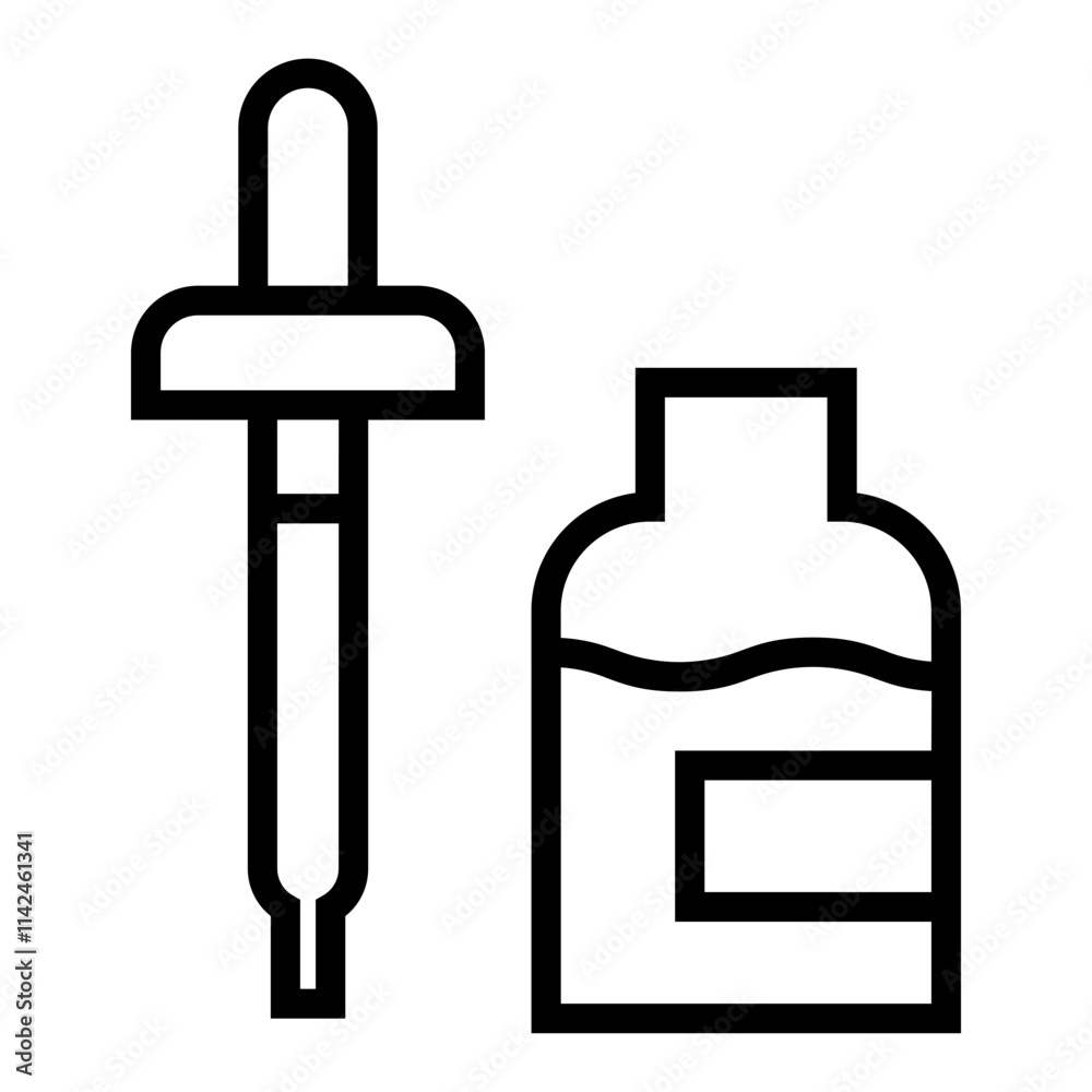 Obraz premium Liquid dropper icon vector, line style illustration.