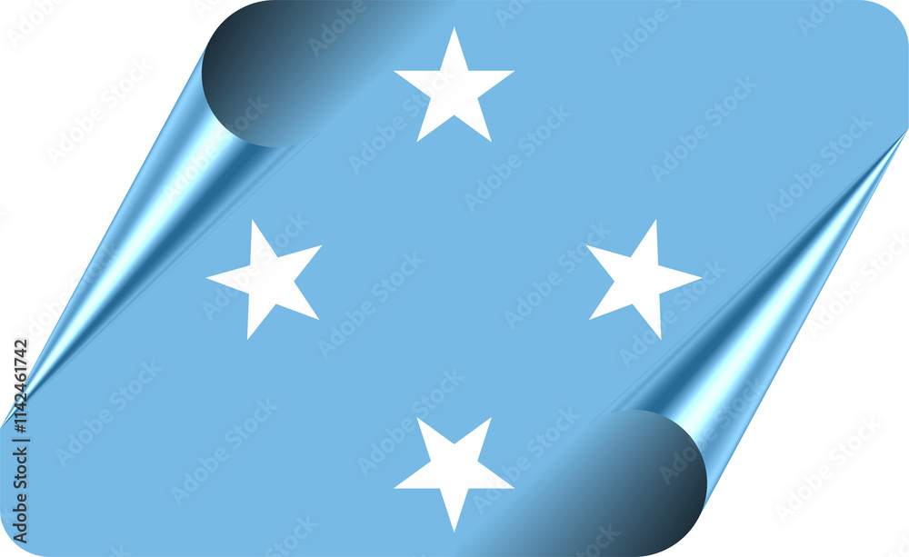 Micronesia Flag with Modern Folded Paper Effect Micronesia Flag with Modern Folded Paper Effect