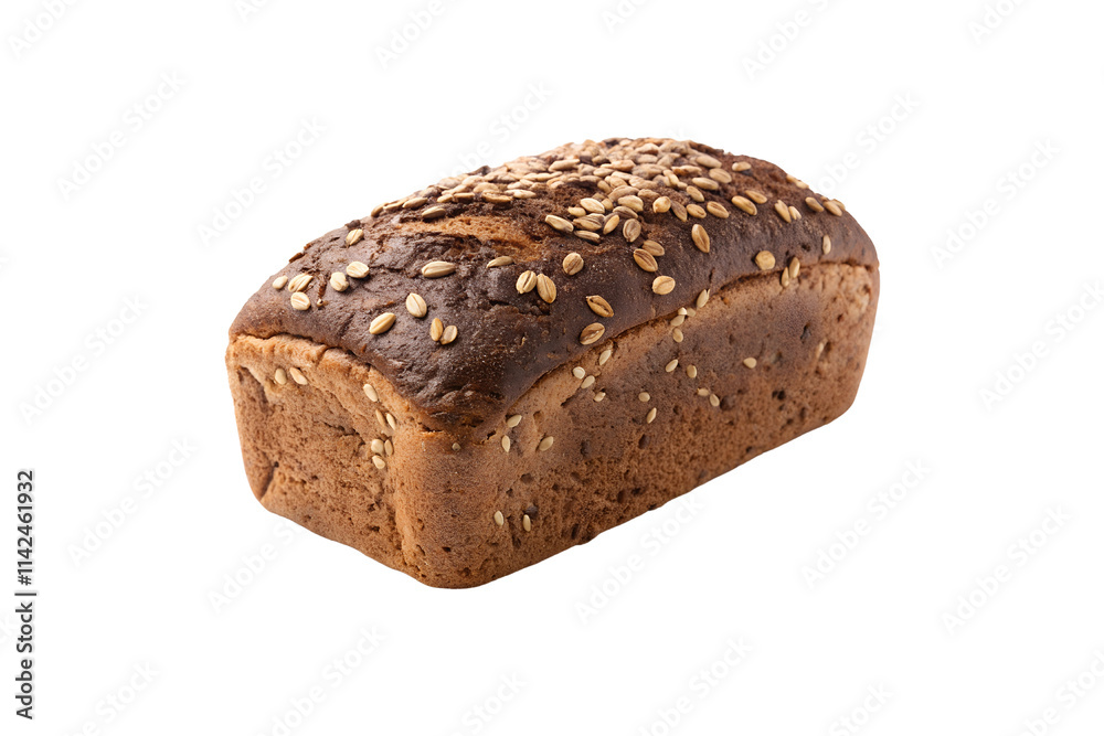 Vollkorn Bread Loaf with Seeds Isolated on White Background Vollkorn Bread Loaf with Seeds Isolated on White Background