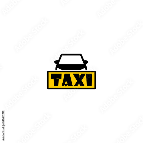 Taxi Logo sign isolated on white background