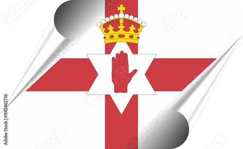 Northern Ireland Flag with Modern Folded Paper Effect
