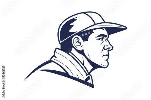 Vintage Baseball Player Illustration - Classic Sports Artwork