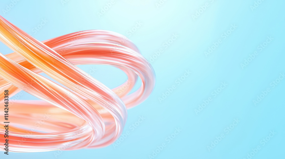 Two electrical cables are connected. Translucent electrical cables twisted together soft colors Two electrical cables are connected. Translucent electrical cables twisted together soft colors