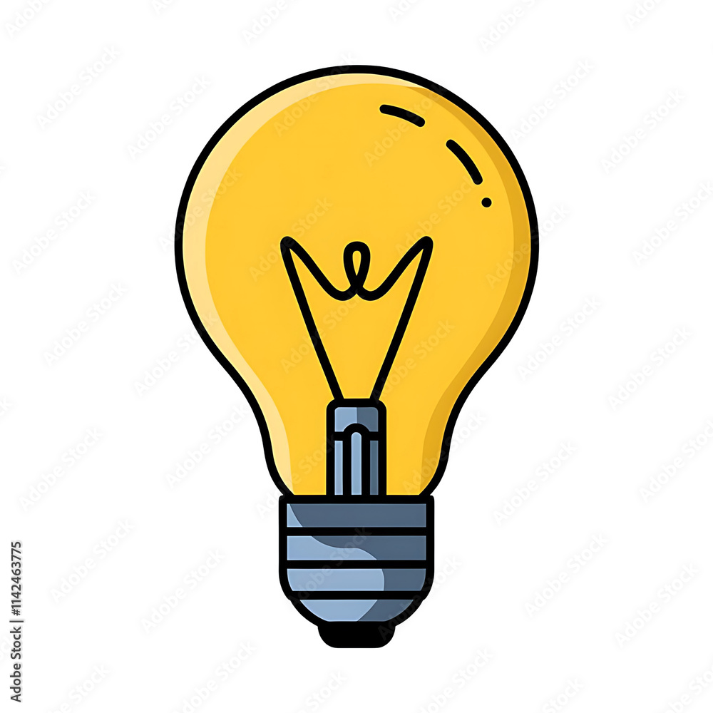 Vector Hand-Drawn Illustration of a Yellow Light Bulb Emitting a Soft Glow with Black Specks Inside, Isolated on Transparent Background Vector Hand-Drawn Illustration of a Yellow Light Bulb Emitting a Soft Glow with Black Specks Inside, Isolated on Transparent Background