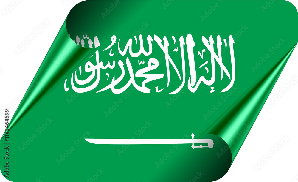 Saudi Arabia Flag with Modern Folded Paper Effect Saudi Arabia Flag with Modern Folded Paper Effect