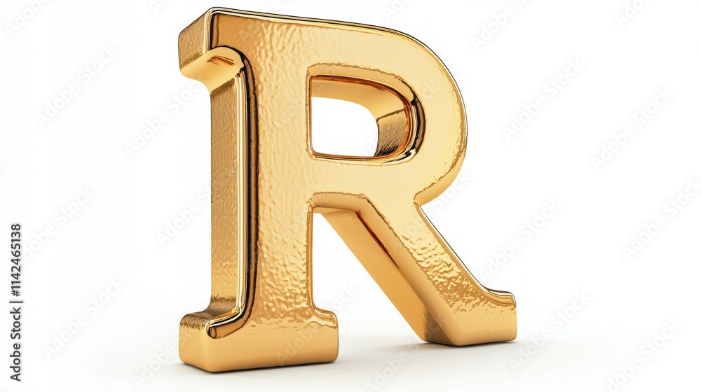 3D Golden Letter R Typography Design for Luxury Branding and Identity