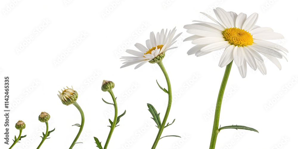 Fototapeta premium blooming daisy growth stages and steps concept