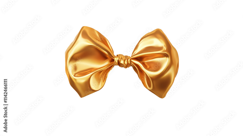 Luxurious gold satin ribbon bow, perfect for adding elegance to any design. Luxurious gold satin ribbon bow, perfect for adding elegance to any design.