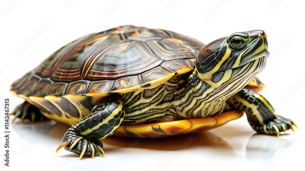 Naklejka premium Turtle on a White Background