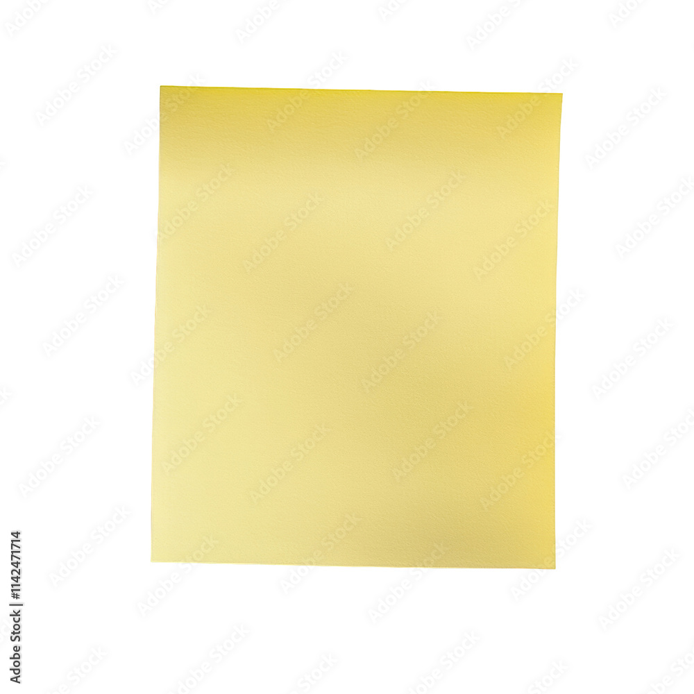 A plain yellow sticky note, square in shape, with a smooth surface, ready for writing or posting reminders on white background , cut out. A plain yellow sticky note, square in shape, with a smooth surface, ready for writing or posting reminders on white background , cut out.