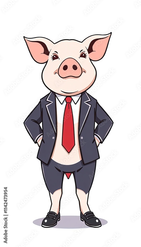 Pig Formal Dress - Pig In Office Clothes - Pig With A Smile - Entrepreneur Pig - Pig Businessman Pig Formal Dress - Pig In Office Clothes - Pig With A Smile - Entrepreneur Pig - Pig Businessman